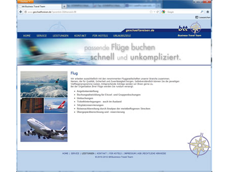 Beispiel Gestaltung Internetseite