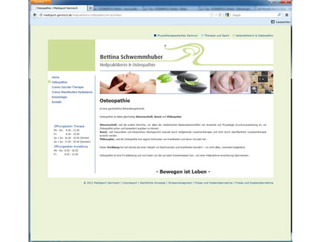 Beispiel Gestaltung Internetseite